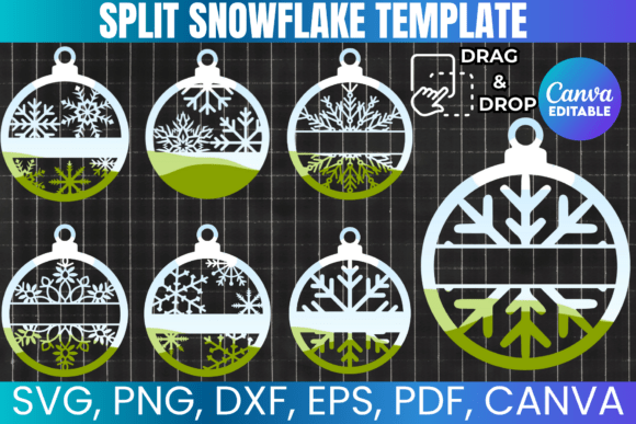 12 Split Snowflake Canva Template: Your Holiday Design Secret