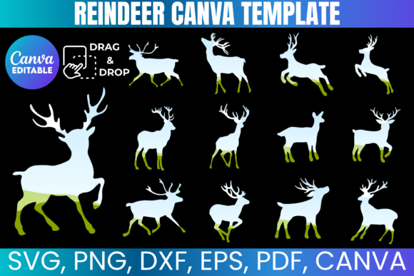 20 Christmas Reindeer Canva Template: Festive Design Made Easy