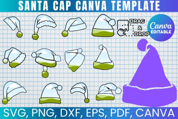 20 Santa Hat Canva Frames Template: Festive Design Assets for Holiday Projects