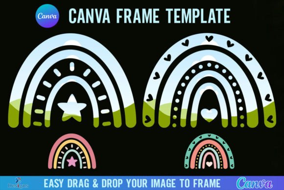 Boho Rainbow Canva Frame Template: Instant Creative Magic