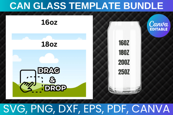 Can Glass Template Bundle: Design Professional Custom Wraps