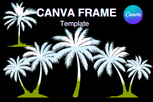 Coconut Palm Tree Canva Frame Template_2: Instant Tropical Flair