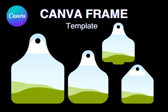 Cow Tags Canva Frame Template Add Photo: Your Design Shortcut