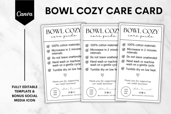 Elevate Your Brand with Bowl Cozy Care Card Canva Template 2