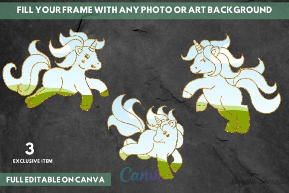 Enchanting Visuals with Cute Unicorn Canva Frame Collect