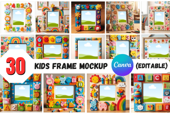 Enlivening Children's Designs with 30 Kids Frame Mockups
