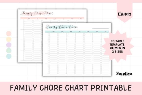 Organize Your Home: The Editable Family Chore Chart Canva Template 4