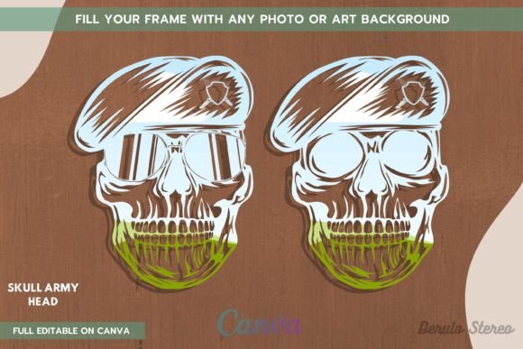 Skull Army Head Canva Frame: A Creative Asset for Bold Branding