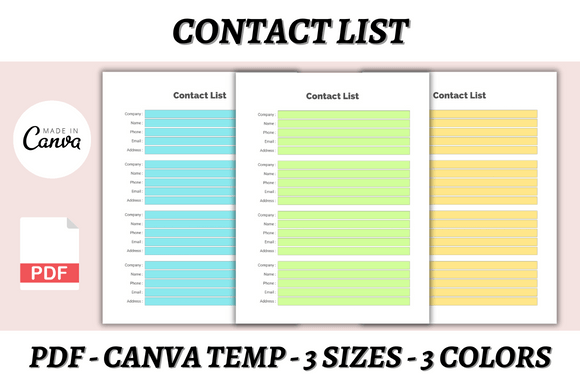 Streamline Your Workflow with a Contact List Canva Template