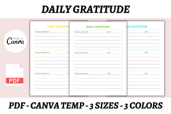 Transform Your Mindset with a Daily Gratitude Canva Template