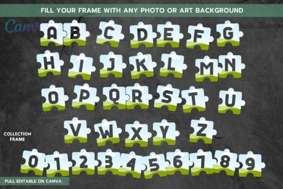 Unleash Creativity with Puzzle Square Letter Canva Frames